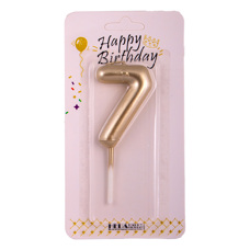 Birthday Candle Seven - Gold 6 cm No. 02