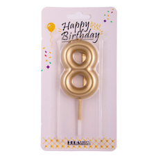 Birthday Candle Eight - Gold 6 cm No. 02