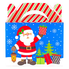 Decoration Materials - Christmas Gable Box S - Santa Claus and Gifts