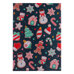 Christmas Gift Box with Lid - Navy Blue Background With Cookies and Snowflakes