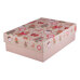 Christmas Gift Box with Lid - Beige Background With Gingerbread and Trees