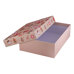 Christmas Gift Box with Lid - Beige Background With Gingerbread and Trees