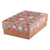 Christmas Gift Box with Lid - Kraft Background with Cupcakes, Mugs & Nutcrackers L
