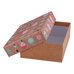 Christmas Gift Box with Lid - Kraft Background with Cupcakes, Mugs & Nutcrackers L