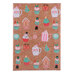Christmas Gift Box with Lid - Kraft Background with Cupcakes, Mugs & Nutcrackers L