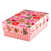Decoration Materials - Christmas Gift Box with Lid - Pink with Donuts, Cupcakes, and Holiday Cookies L