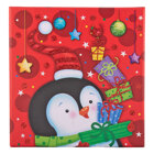 Christmas Gift Box with Lid - Penguin with Christmas Hat