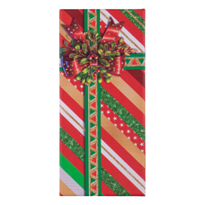 Decoration Materials - Christmas Lid Box - Colorful Geometric Gift Wrap Print with Bow #01