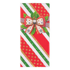 Christmas Lid Box - Colorful Geometric Gift Wrap Print with Bow No. 04