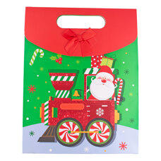 Christmas Bag - Santa in a Train with Presents 