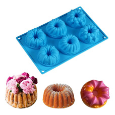 Cakes and Muffins - Silicone Mold for Mini Cakes – 6 Cavity Floral Design