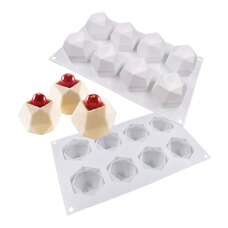 Silicone Dessert Mold – Diamond Geometric Shapes, 8 Cavities