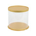 Round Transparent Cake Box Ø29.5 × H17 cm - Gold