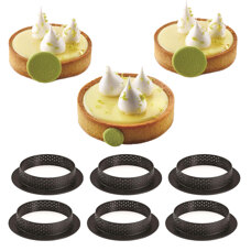 Set of 6 Perforated Tart Rings – Round Shape