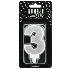 Декоративна сива свещ PartyDeco - 3