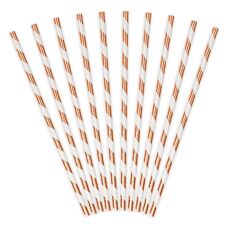 PartyDeco Paper Straws Rose Gold pk/10