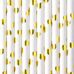 PartyDeco Paper Straws Hearts Gold pk/10