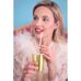 PartyDeco Paper Straws Hearts Gold pk/10
