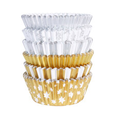 PME Christmas Metallic Cupcake Cases - Gold & Silver Pack/100
