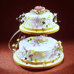 Cake Stand PME - C Shape Gold Finish 2 Tier