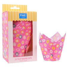 Cakes and Muffins - PME Easter Tulip Muffin Cases - Easter Eggs, Set of 24