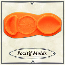 Modeling Molds - Pozitif Silicone Mould – Lemon, Whole Fruit and Slices, 3 Shapes, 8 × 16 cm