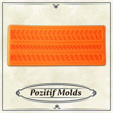 Modeling Molds - Pozitif Silicone Mould – Braided Borders, 3 Sizes, 5.5 × 13 cm