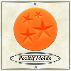 Pozitif Silicone Mould – Faceted Stars, 4 Sizes, 8 × 8 cm