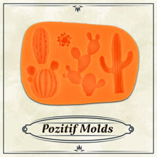 Modeling Molds - Pozitif Silicone Mould – Cacti and Succulents, 11.5 × 8 cm