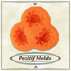 Pozitif Silicone Mould – Blooming Flowers, 3 Pieces, 8 × 8 cm