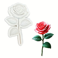 Silicone Mold – Rose with Leaves