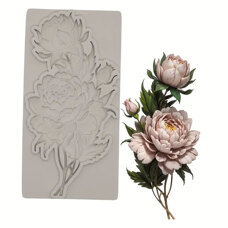 Modeling Molds - Silicone Mold – Peony with Leaves