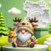 Silicone Mold Shapemart – Reindeer Gnome with Cupcake
