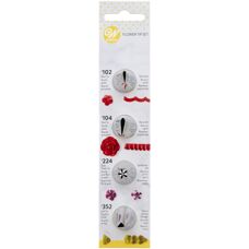 Kids and Adaptors - Wilton Decorating Tip Set Flower #102, #104, #224, #352