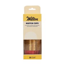 Мъфини и торти - Кофички за мъфини Wilton - златисто-червени гланцирани 50 бр.