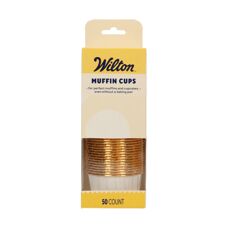 Wilton Muffin Cups White/Gold pk/50