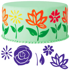 Flowers Cake Stamp Set
